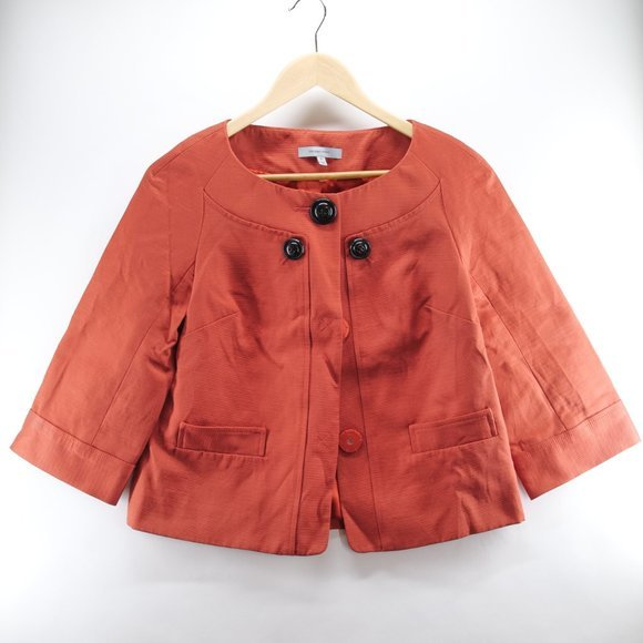 Classiques Entier Women's Burnt orange 3 Button round Neck Career Work Blazer XS - Picture 1 of 8
